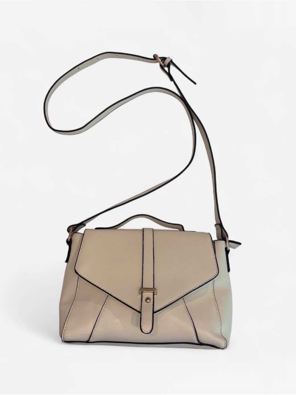Everyday Neutral Cream Top-Handle Satchel with Adjustable Strap